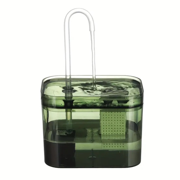 Transparent Green Quiet USB-Powered Cat Water Fountain 50.72 oz. - Picture 1 of 5